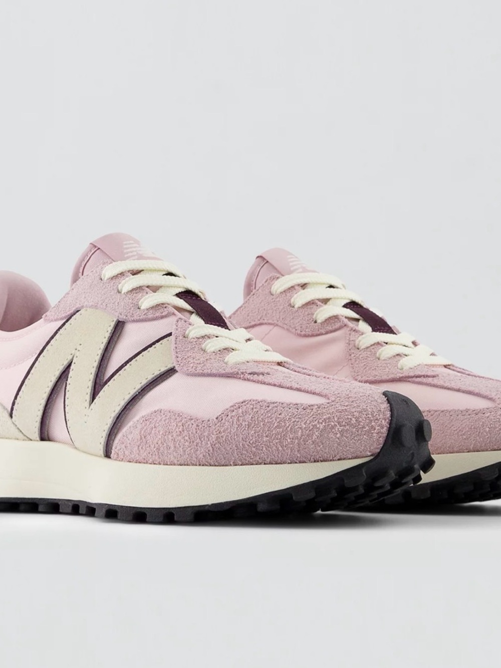 New Balance Pink Suede & Cream Accent Retro Runners